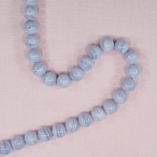 10 mm blue lace agate round beads
