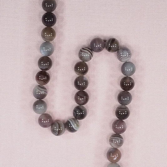 10 mm round Botswana agate beads