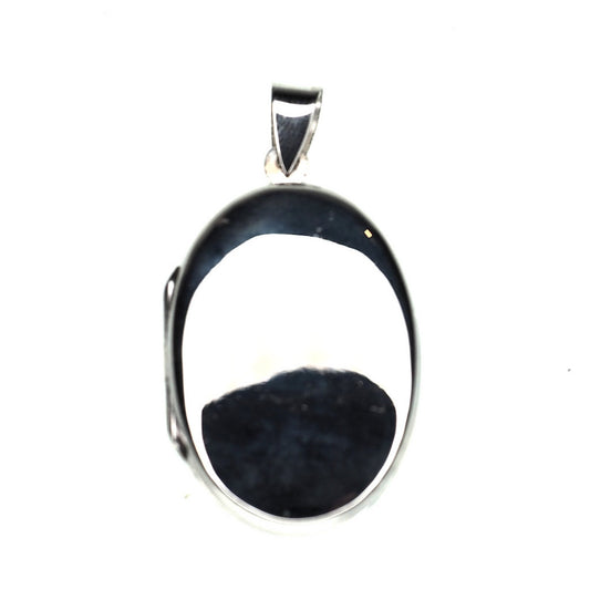 1.5 inch plain sterling silver oval locket