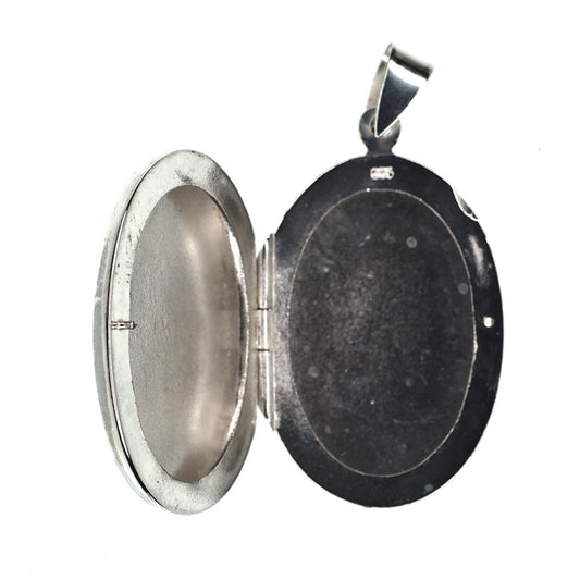 1.5 inch plain sterling silver oval locket