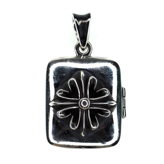 Square sterling silver Maltese cross locket