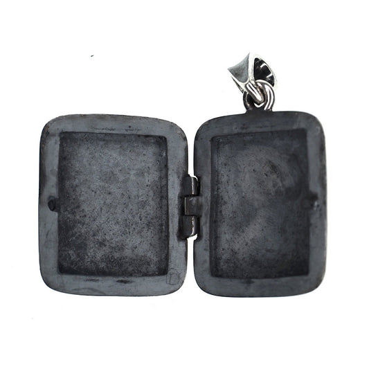 Square sterling silver Maltese cross locket