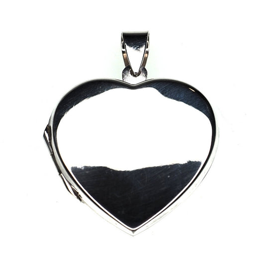 Smooth sterling silver heart locket