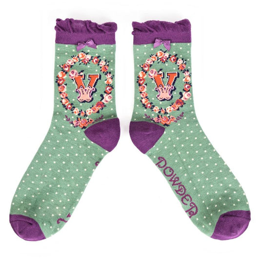 Alphabet socks - U to W