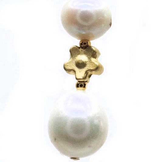 Pearl and lily earrings