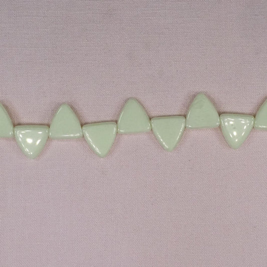 Pale yellow top-drilled triangle beads