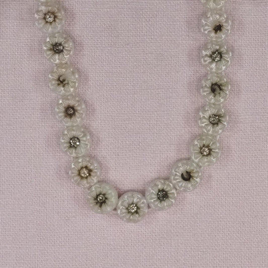 9 mm round vintage glass flower beads