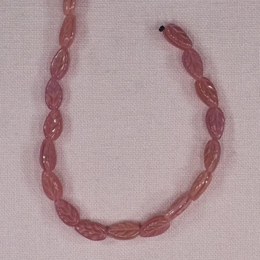 10 mm by 5 mm vintage German glass leaf beads