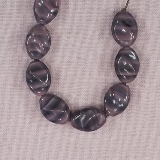 Pink and black vintage lozenge beads