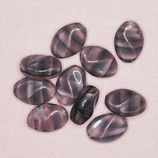 Pink and black vintage lozenge beads