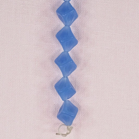 Incised French-blue bicone beads