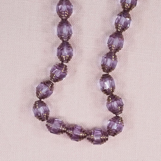 Amethyst and gold bicone beads