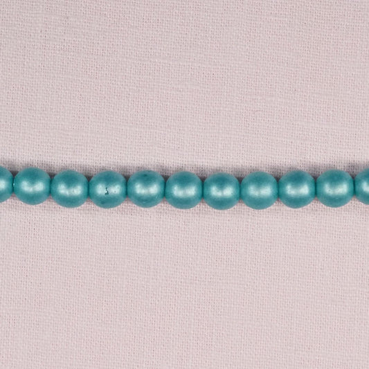 8 mm round vintage turquoise Czech glass beads