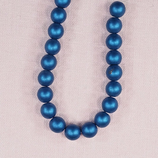 8 mm round vintage teal Czech glass beads