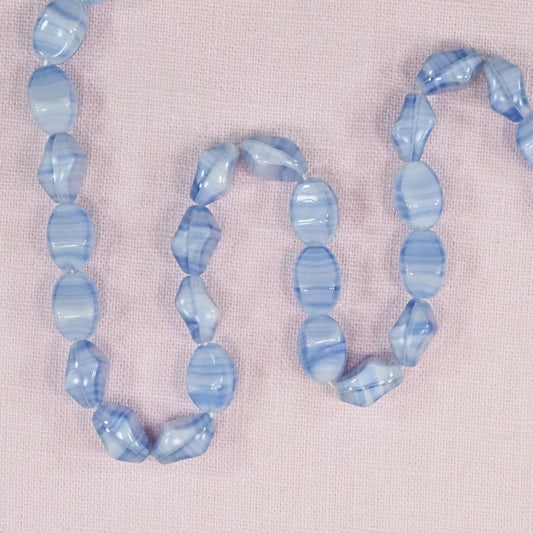 12 mm by 8 mm vintage Czech glass twisted oval beads