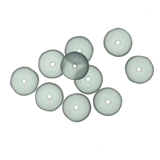 9 mm frosted blue flat rondelles
