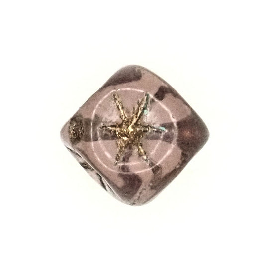 9 mm purple and gold star beads