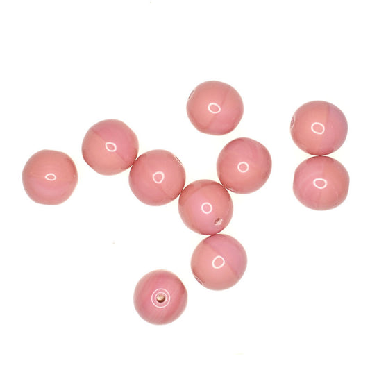 8 mm round pink Czech glass beads