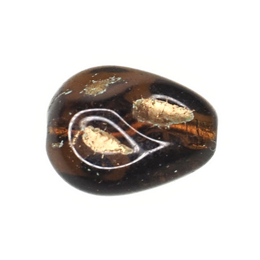 Clear black oval beads with gold