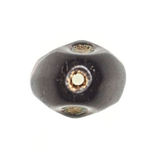 Clear black oval beads with gold