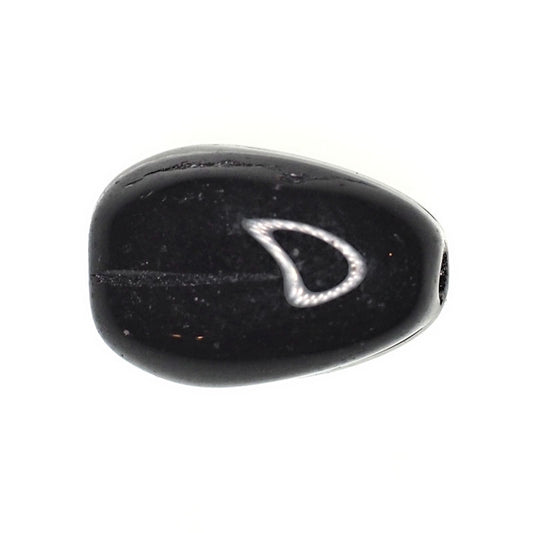 Irregular four-sided black beads