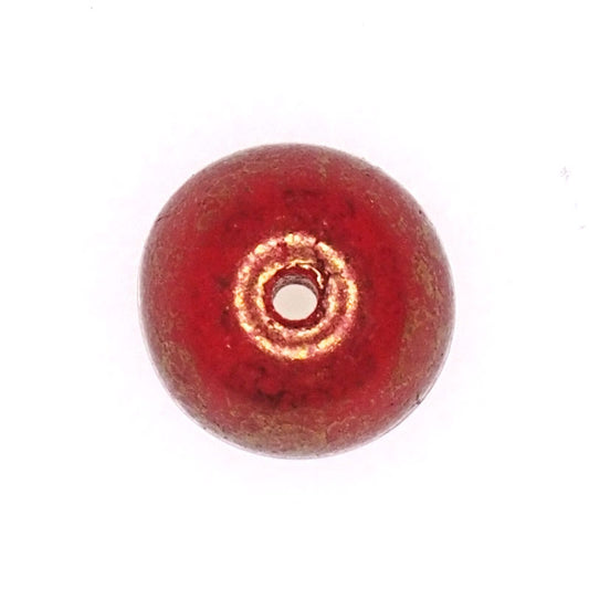 8 mm round red Czech glass beads