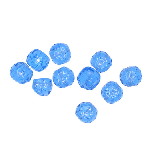 8 mm round blue Czech glass beads