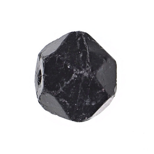 9 mm black faceted glass beads