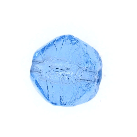 6 mm round faceted blue Czech glass beads