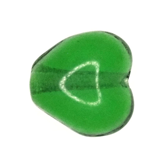 9 mm green heart beads