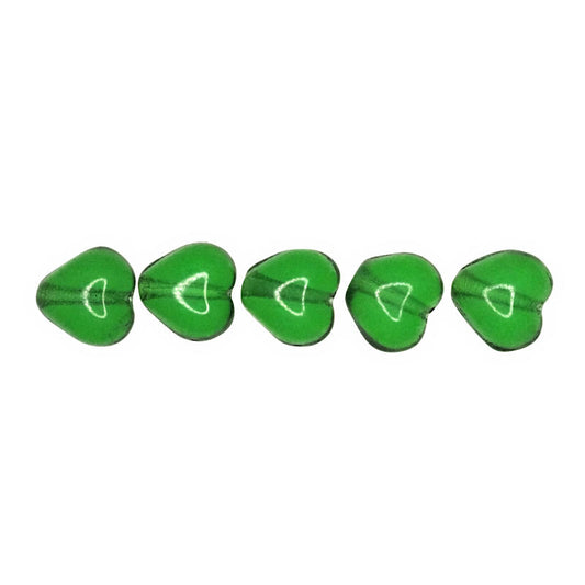 9 mm green heart beads
