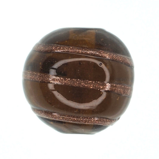 Amber bead with gold stripe