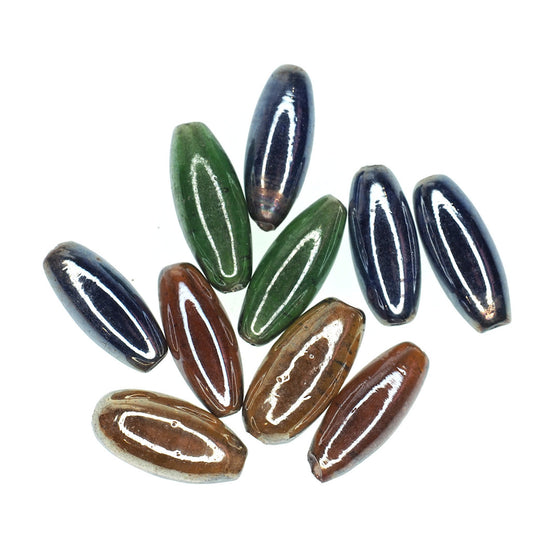 Metallic finish oval bead mix