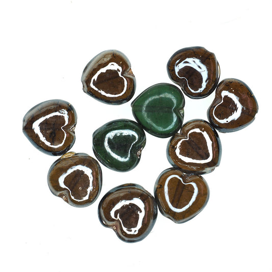 Metallic heart bead mix