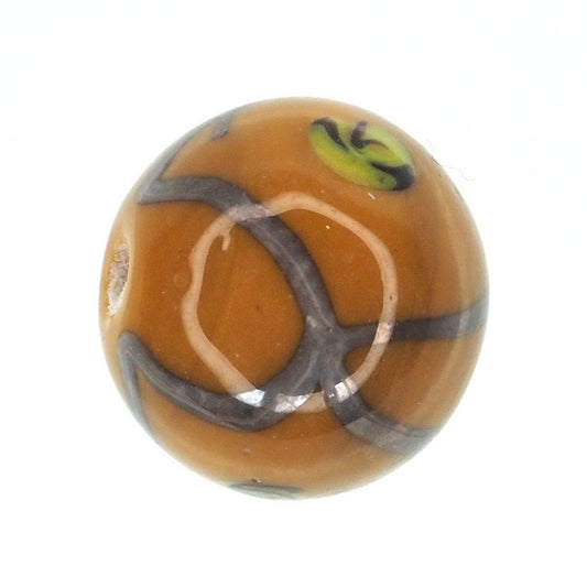 Mustard gold bead with black round dots