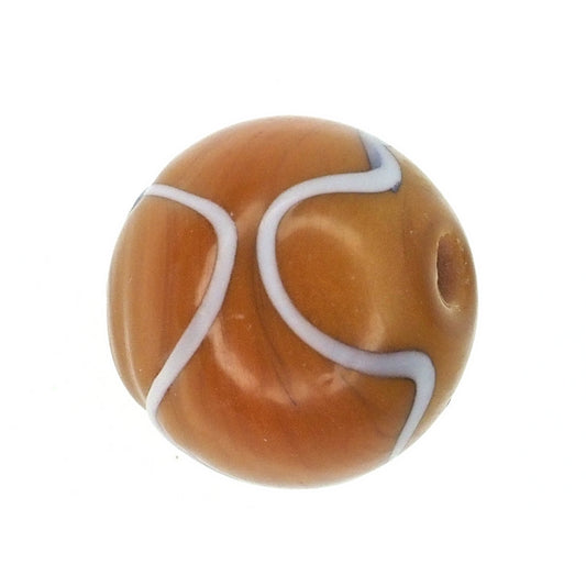 Mustard gold bead with silver stripe