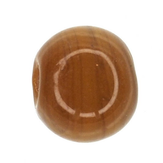 Mustard gold glass round bead