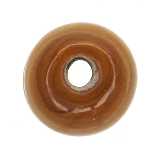 Mustard gold glass round bead