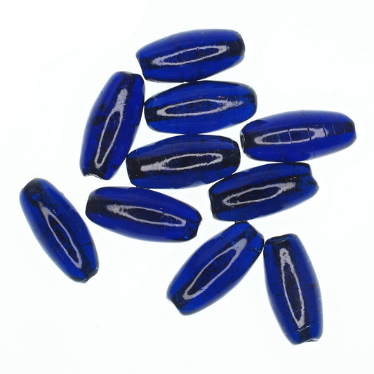 Cobalt blue tube beads
