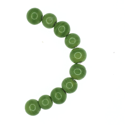 Lime green hand wound glass bead
