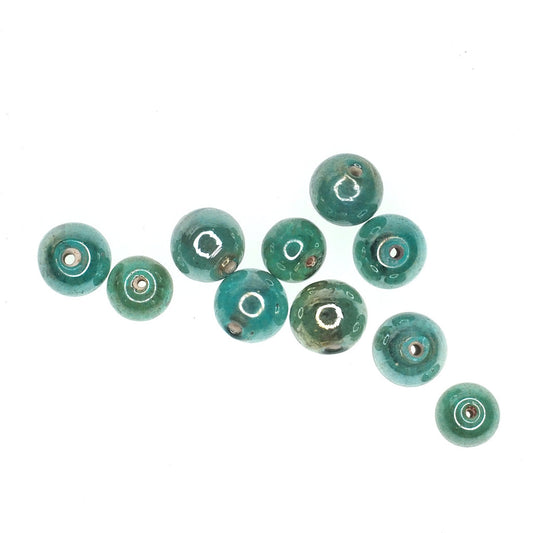 Luminous green round bead