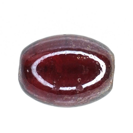Luminous red round oval bead