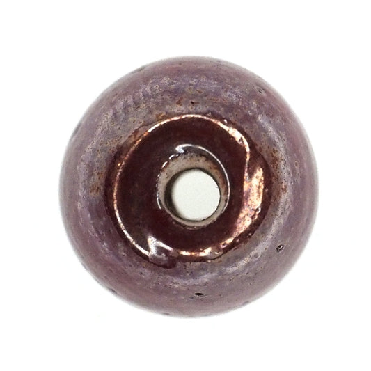 Luminous red round oval bead