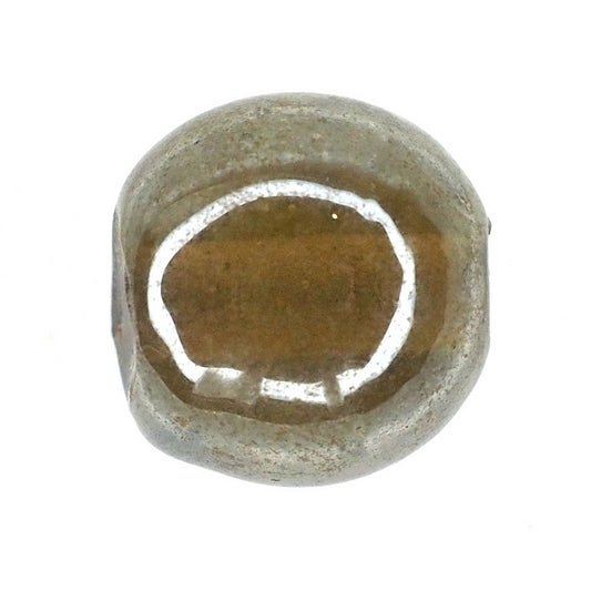 Luminous amber yellow round bead