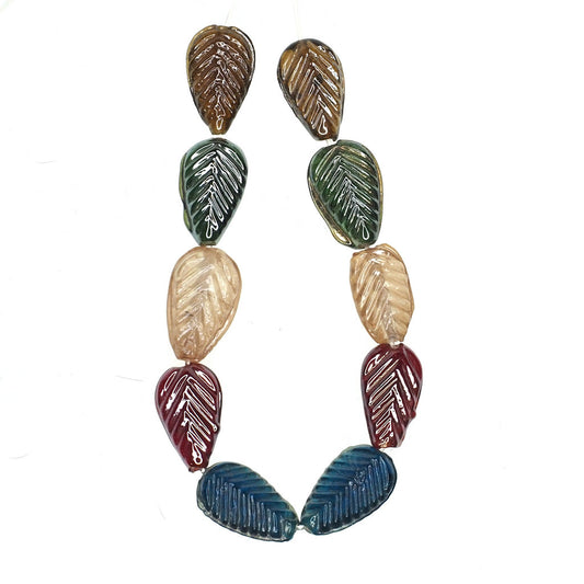 Metallic leaf bead mix