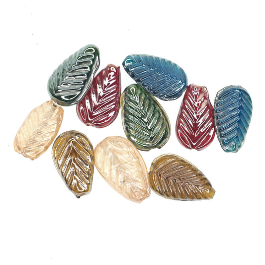 Metallic leaf bead mix