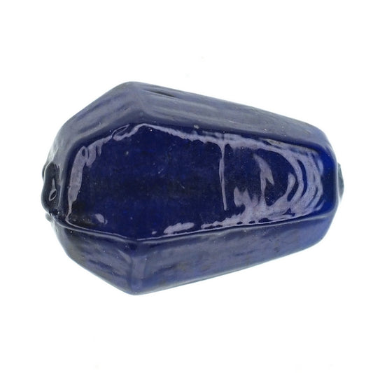 Sapphire blue hexagon drop bead