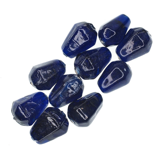 Sapphire blue hexagon drop bead