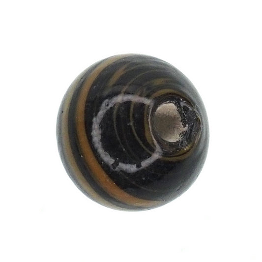 Tan bead with black stripe