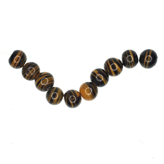 Tan bead with black stripe